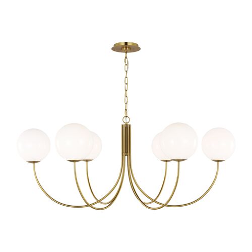 Noemie 6-Light Globe Extra Large Chandelier, Burnished Brass Noemie 6-Light Globe Extra Large Chandelier, Burnished Brass