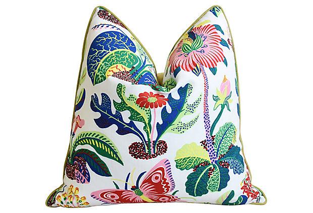 Schumacher Colorful Exotic Floral Pillow~P77677620