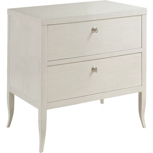 Thompson Petite Bedside Chest, Ivory/Nickel~P77654638