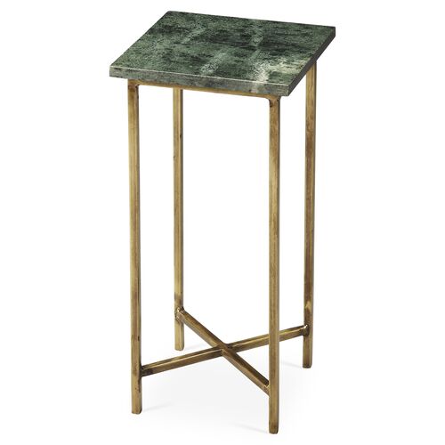 Brooklyn Marble Side Table, Green/Gold~P77031429