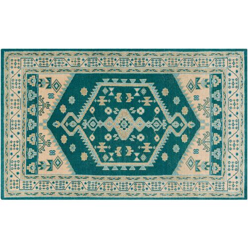 Mindy Hand-Knotted Rug, Emerald/Beige~P77625333