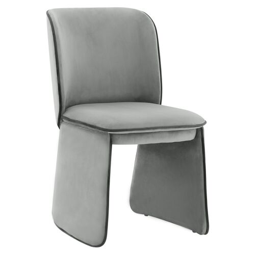 Nolen Velvet Dining Chair, Grey~P111113967
