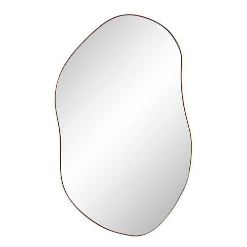 Marius Abstract Wall Mirror, Burnished Brass