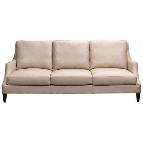 Inverness Leather Sofa w/ Welt Trim