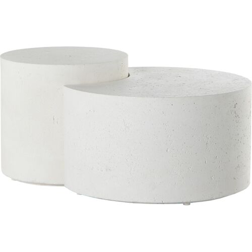 Ariah Nesting Coffee Table, White Concrete~P77642224