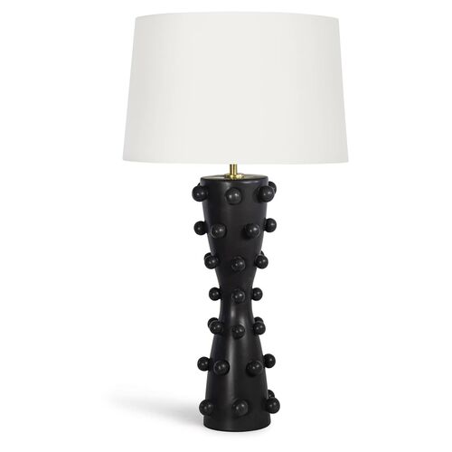 Pom Pom Ceramic Table Lamp, Black~P77639086