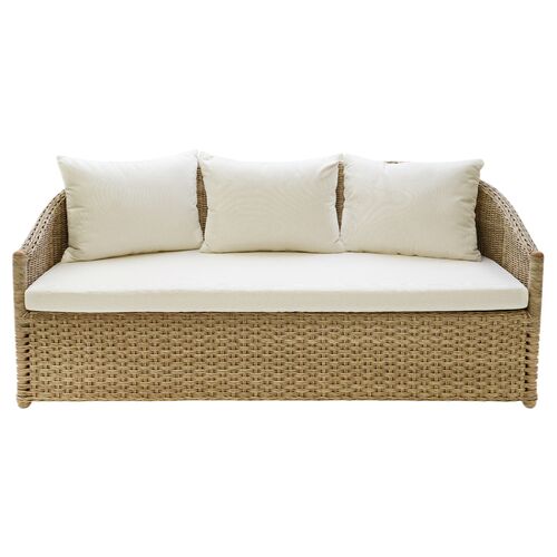 Crofter's Indoor/Outdoor Wicker Sofa, Tan/Natte Nature
