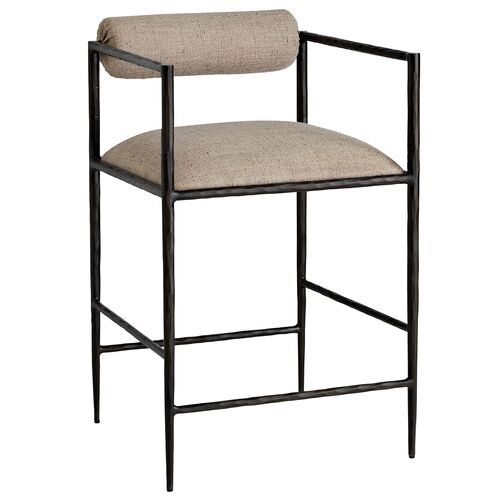 Barbana Iron Counter Stool, Black