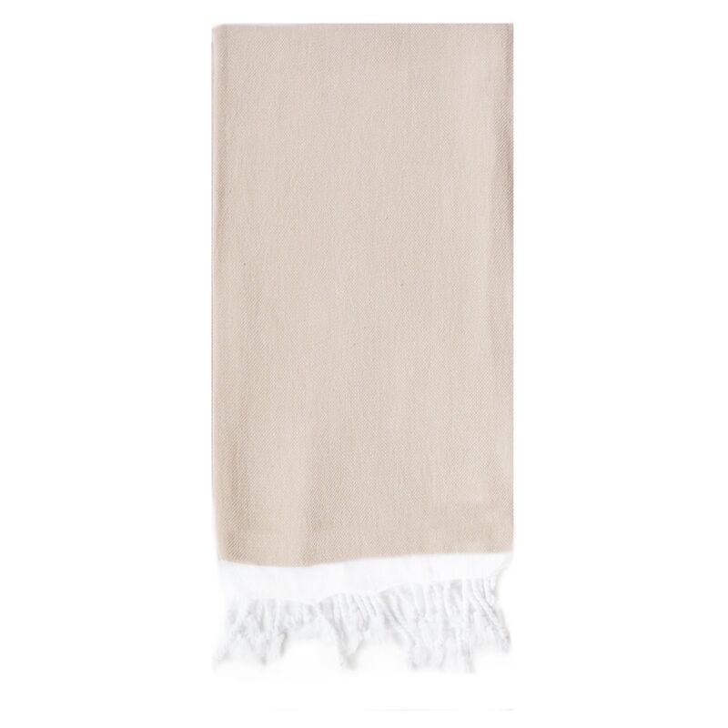 Basic Single-Stripe Towel, Beige