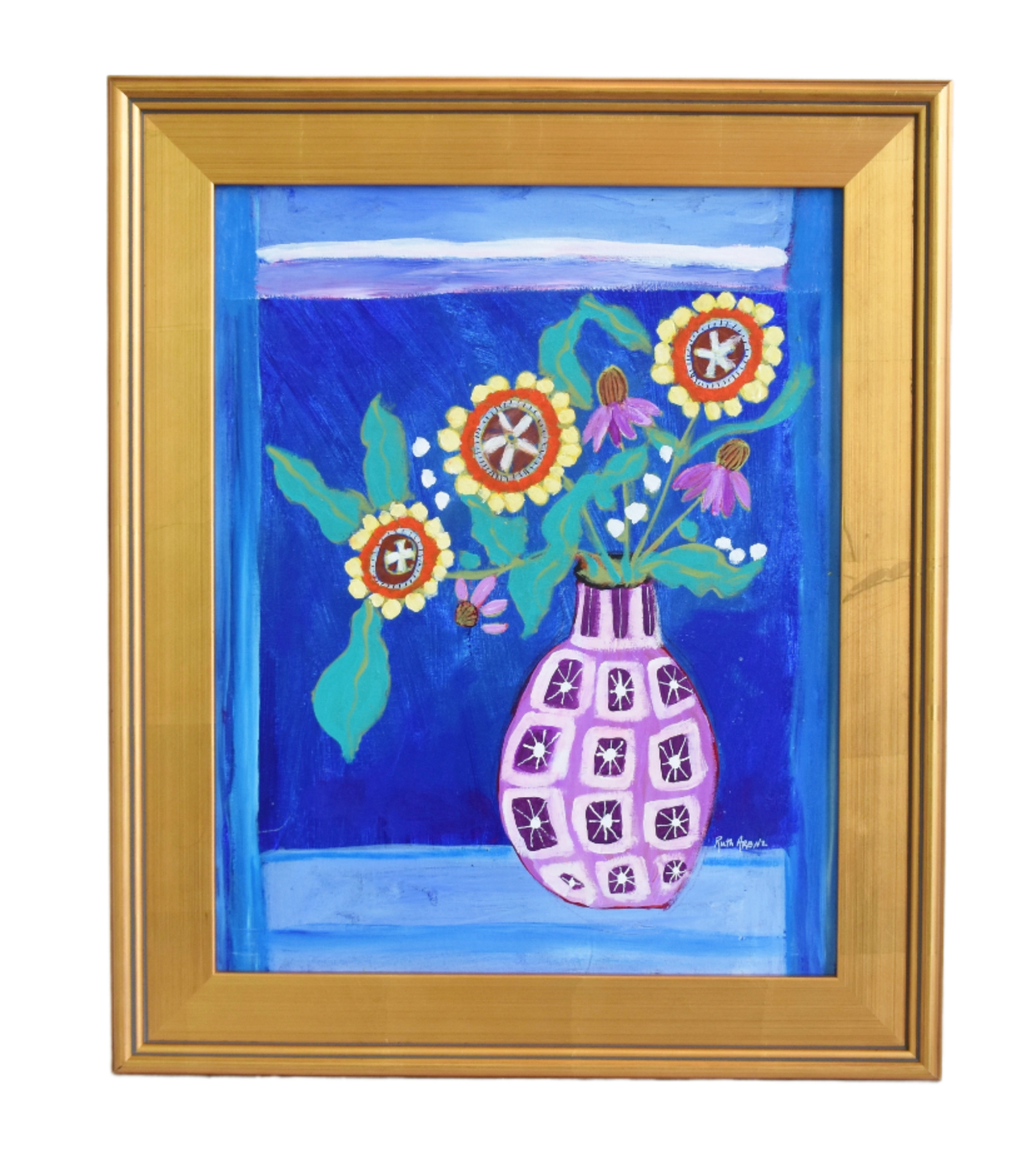 Colorful Bouquet Flowers Vase Painting~P77692765