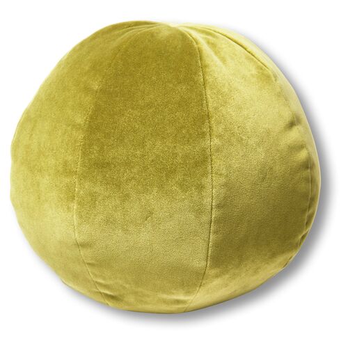 Emma 11x11 Ball Pillow, Chartreuse Velvet~P77483696