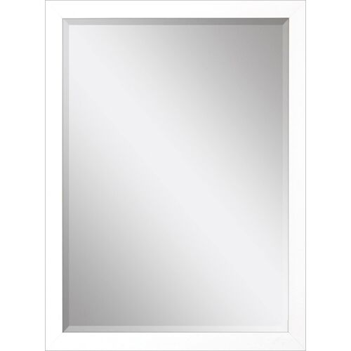 Matte White Block Profile Beveled Wall Mirror Matte White Block Profile Beveled Wall Mirror