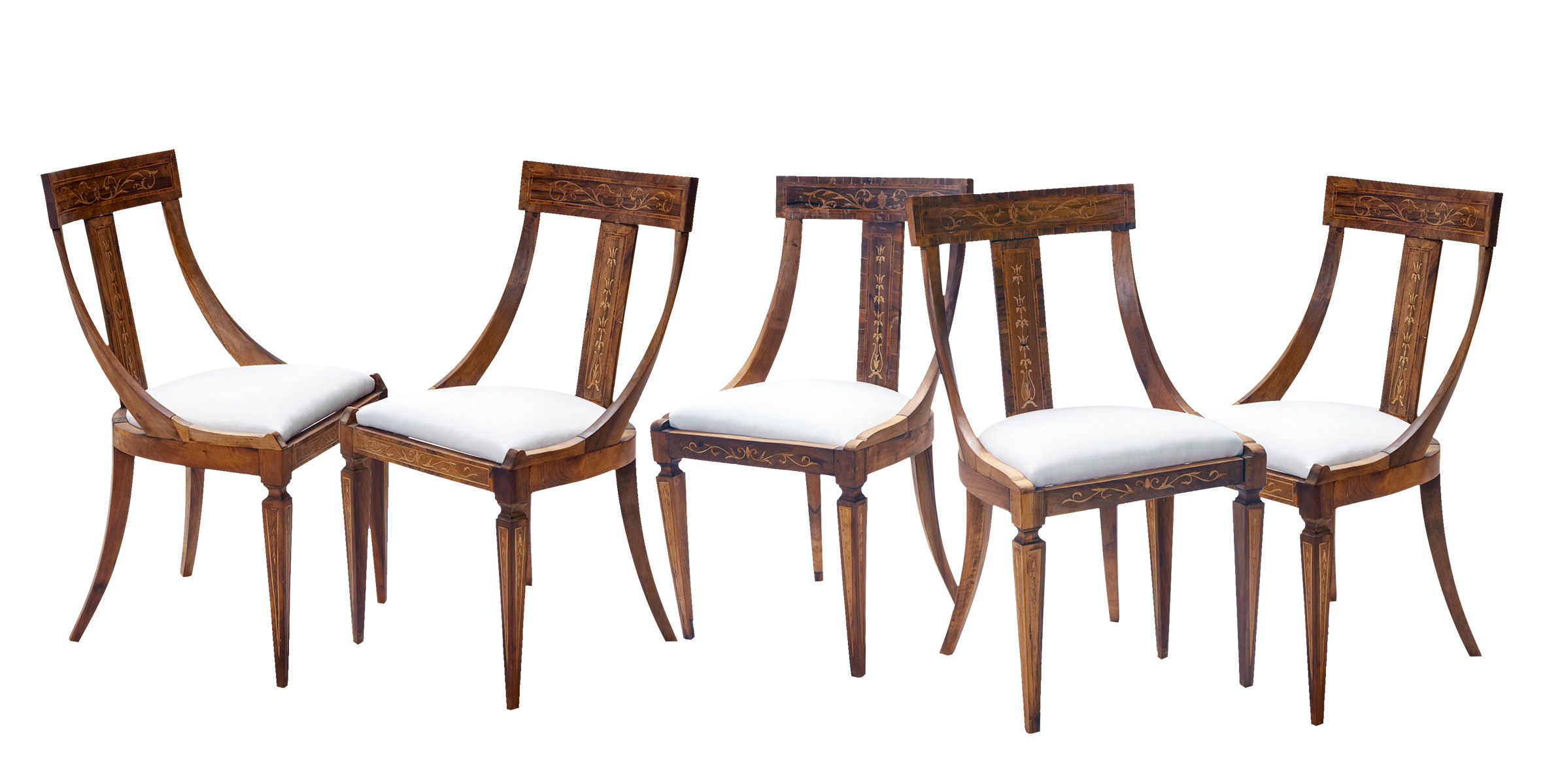 19thC Biedermeier Inlaid Dining Chairs 4~P77659798
