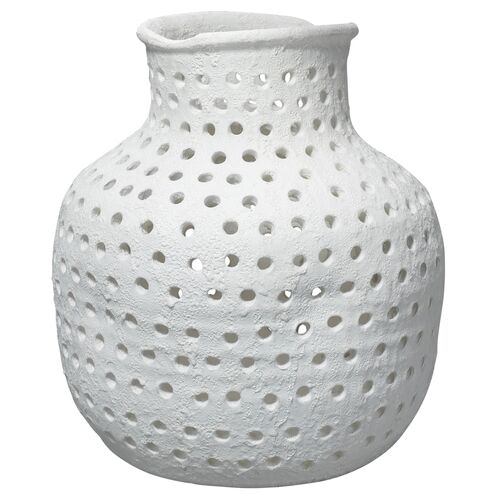 19" Porous Vase, Matte White~P77457492