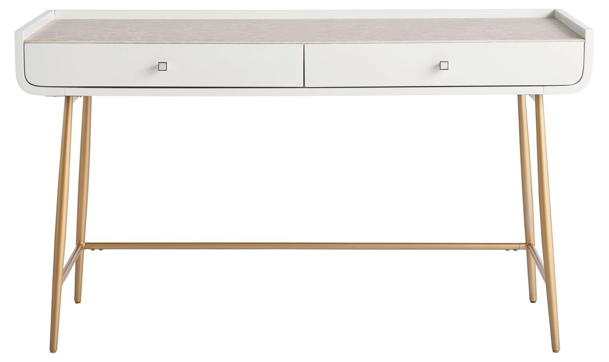 White lacquer vanity deals desk