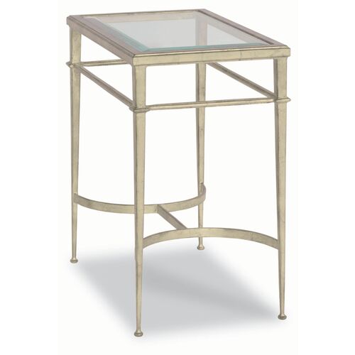 Vienne Rectangle Side Table, Silver Leaf~P77550386