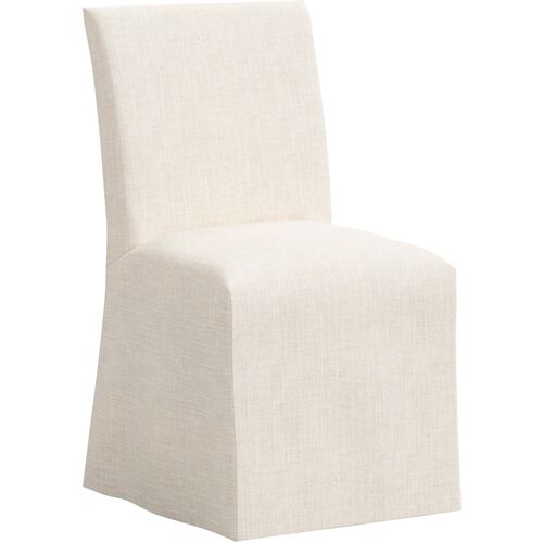Edith Slipcover Dining Side Chair, Linen~P111116879