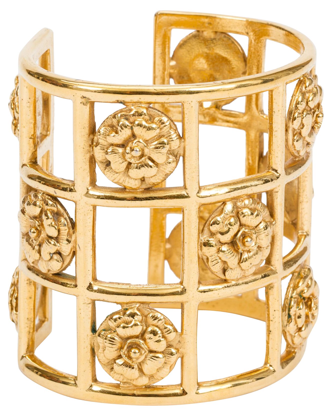 Chanel 70s Camellia Cage Cuff Bracelet~P77375362