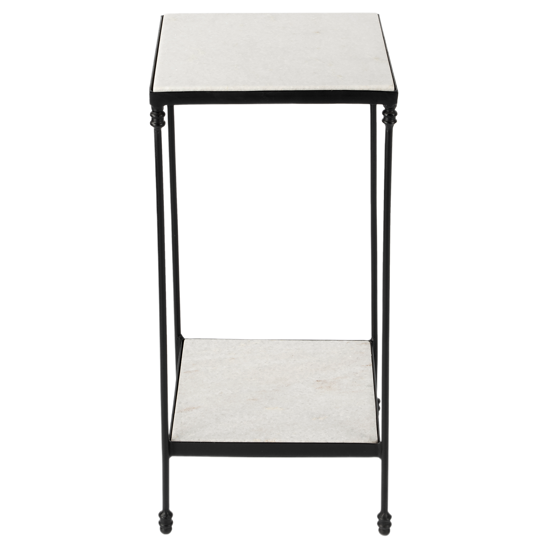 Kieran Outdoor Marble Side Table, Black/White
