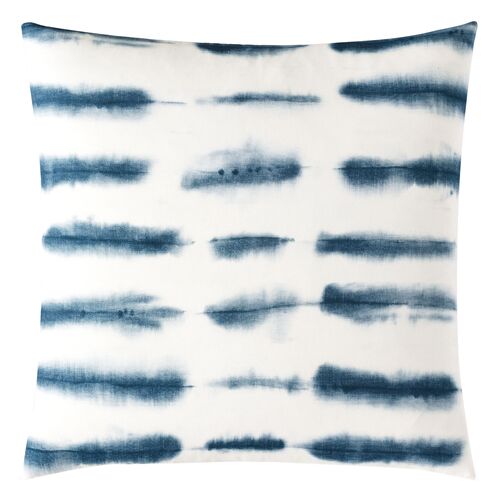 Allegra Abstract Pillow, Indigo/White