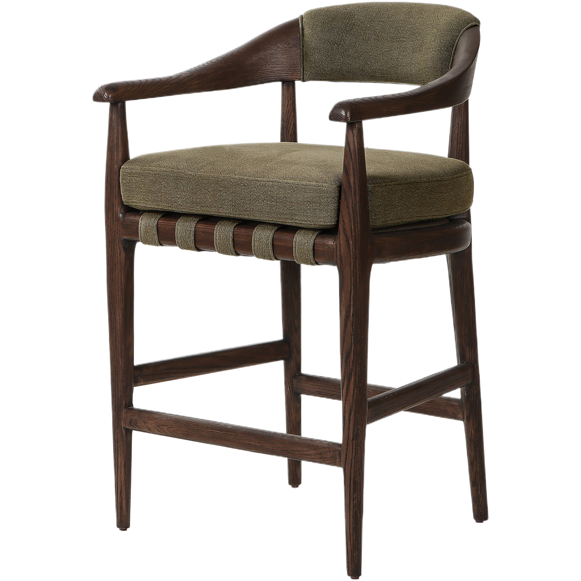 Cottswald Linen Counter Stool, Broadway Olive
