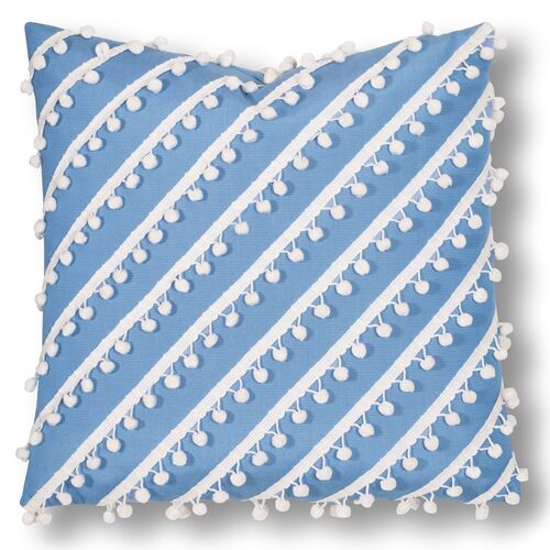 Maddie 20x20 Outdoor Pillow, Blue/White~P77475147
