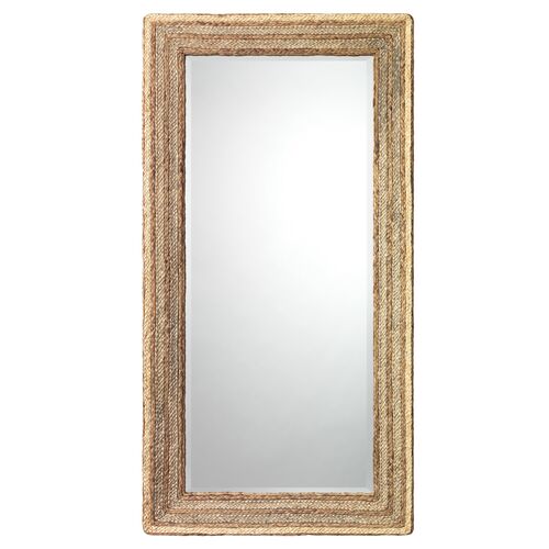 Fenna Rectangle Wall Mirror, Natural Seagrass~P77613871