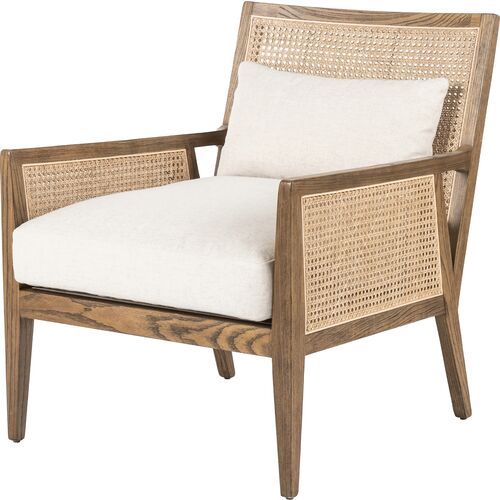 Aimee Cane Lounge Chair, Natural/Flax~P77642231