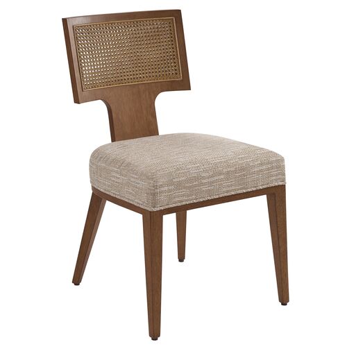 Serrano Custom Woven Side Chairs, Sierra Tan, Textured Beige/Tan