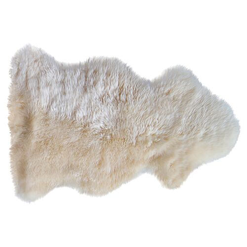 2'x3' Wellington Sheepskin Rug, Ivory~P60410900