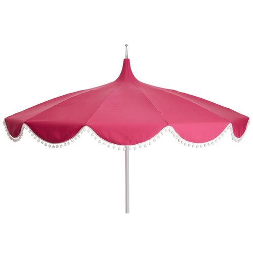 Dani Pom-Pom Patio Umbrella, Hot Pink~P77416840