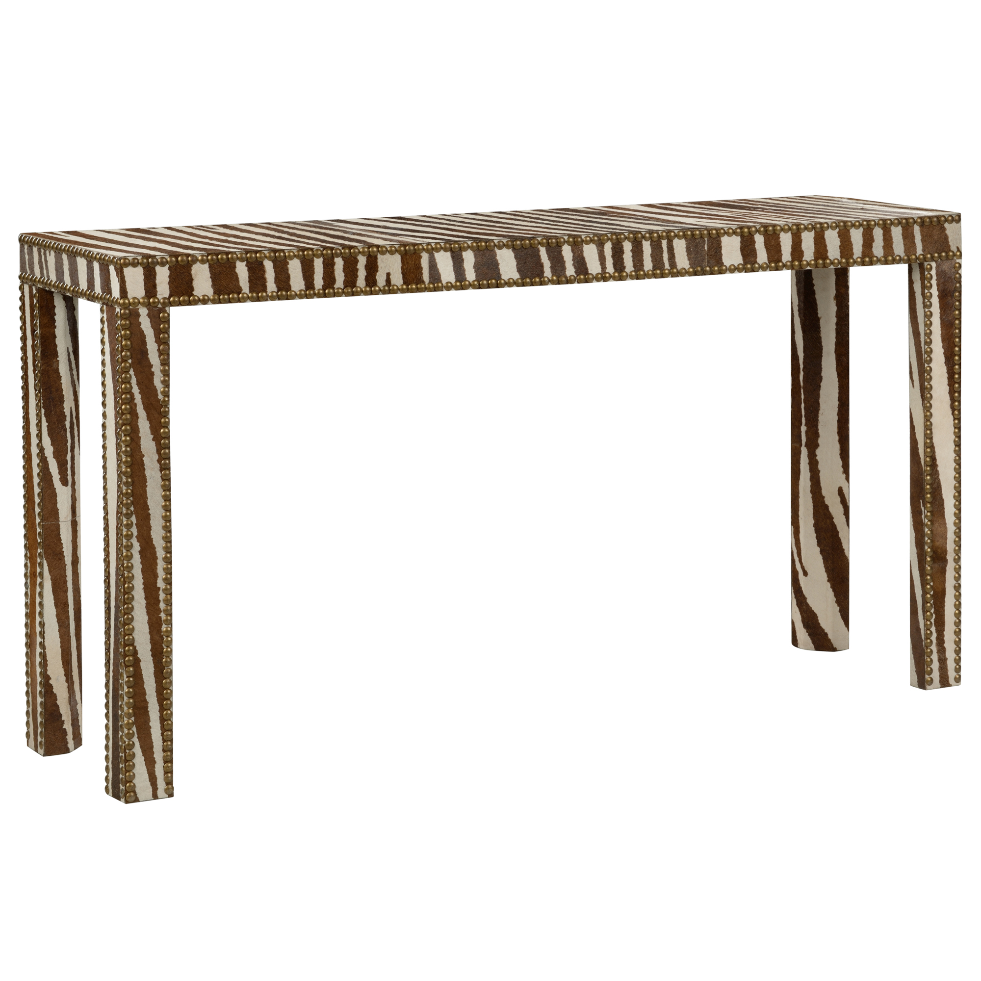 Zebra Hide Console Table, Brown Zebra Hide Console Table, Brown