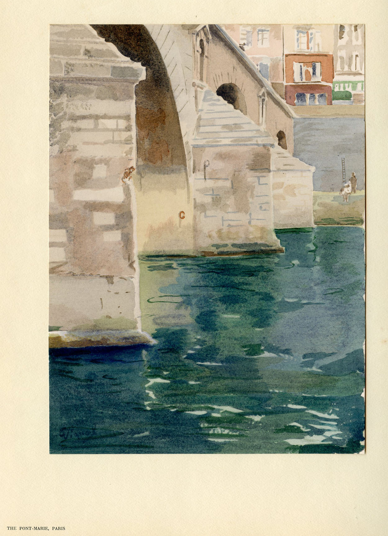 Pont-Marie Bridge, Paris, 1920s Litho~P77677163