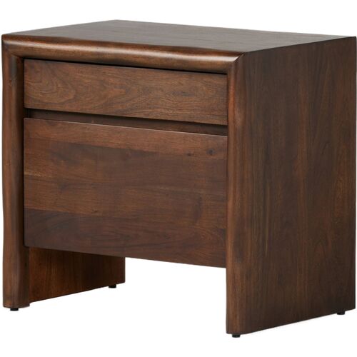 King Nightstand, Rustic Brown Acacia