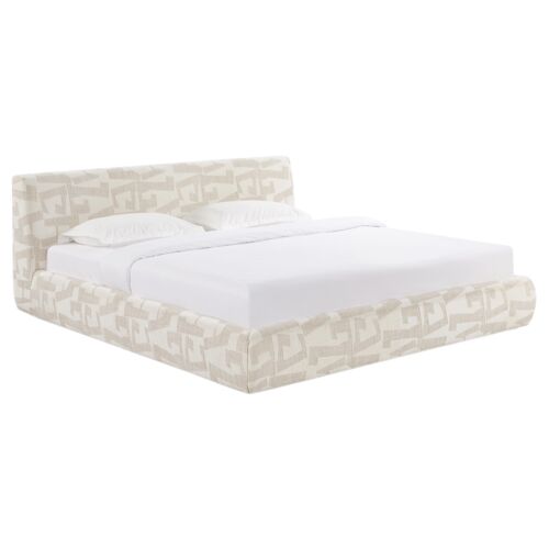 Orsa Printed Jacquard Bed, Cream