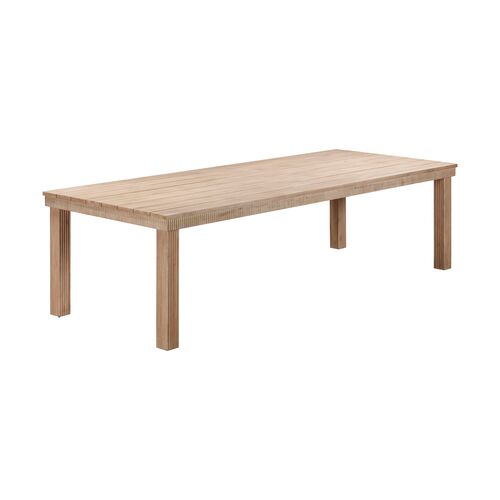 Declan Rectangular Outdoor Dining Table, Natural Eucalyptus