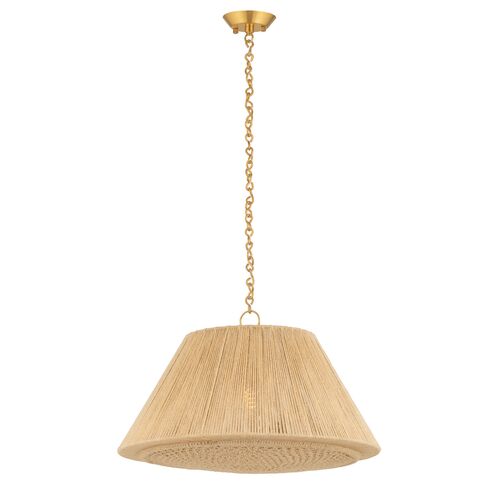 Eren Pendant, Aged Brass/Natural String