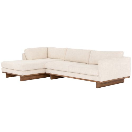 Como 2pc 70" Sectional Left-Facing Chaise, Taupe Performance