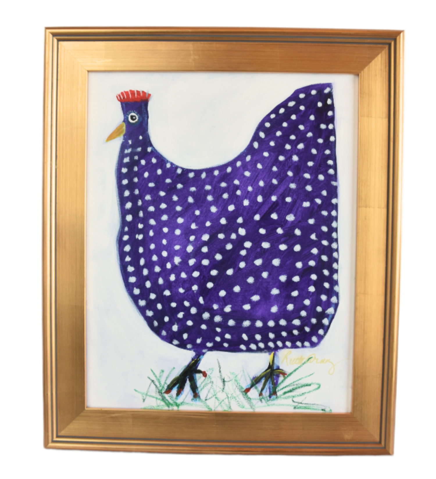 Folk Art Chicken Hen Painting Ruth Arenz
