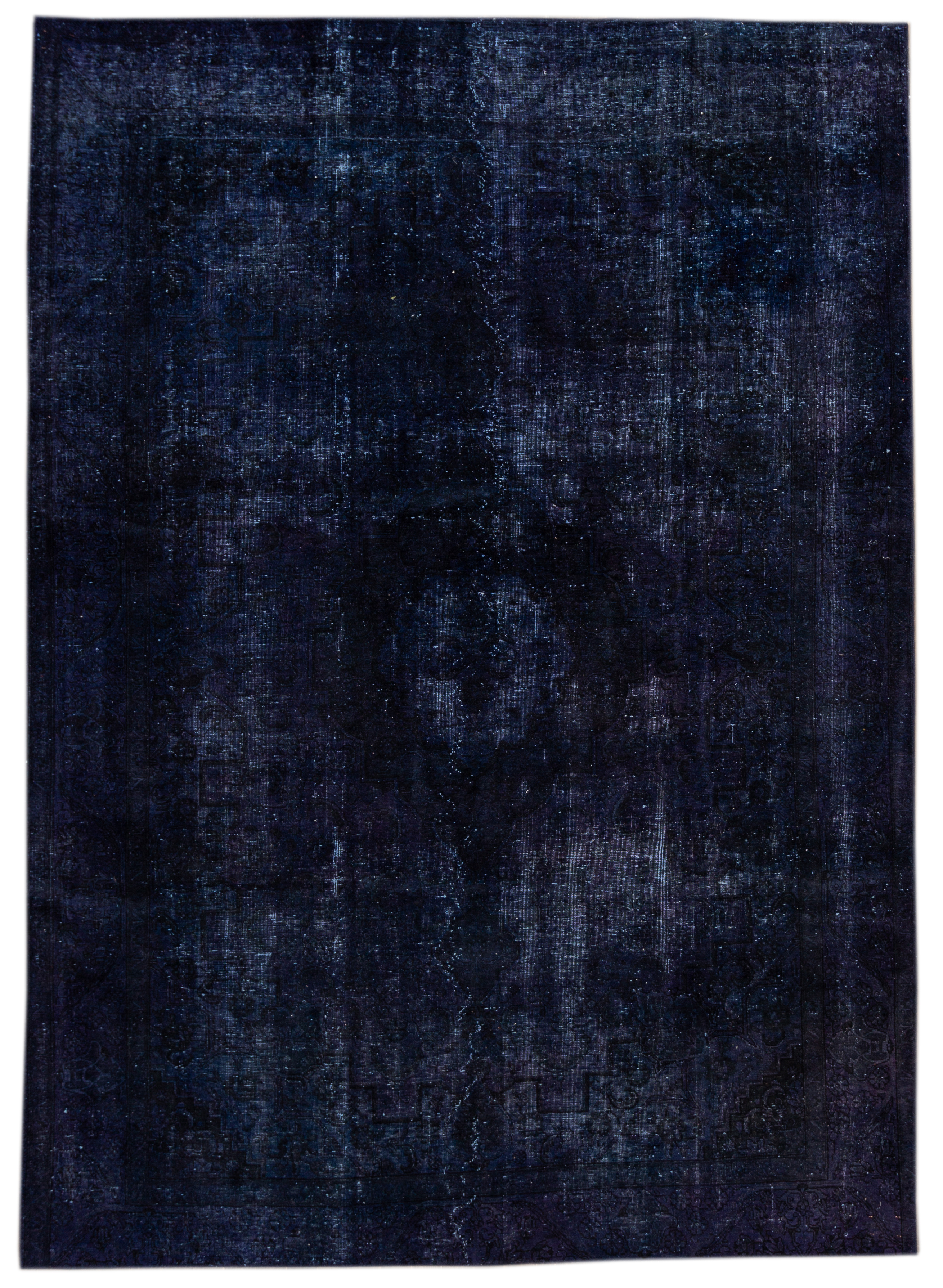 Vintage Distressed Blue Wool Rug~P77647207