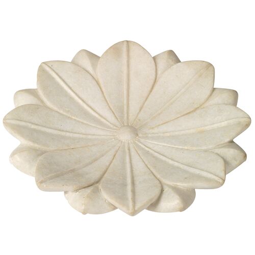 Lotus Plate, White Marble~P77057441