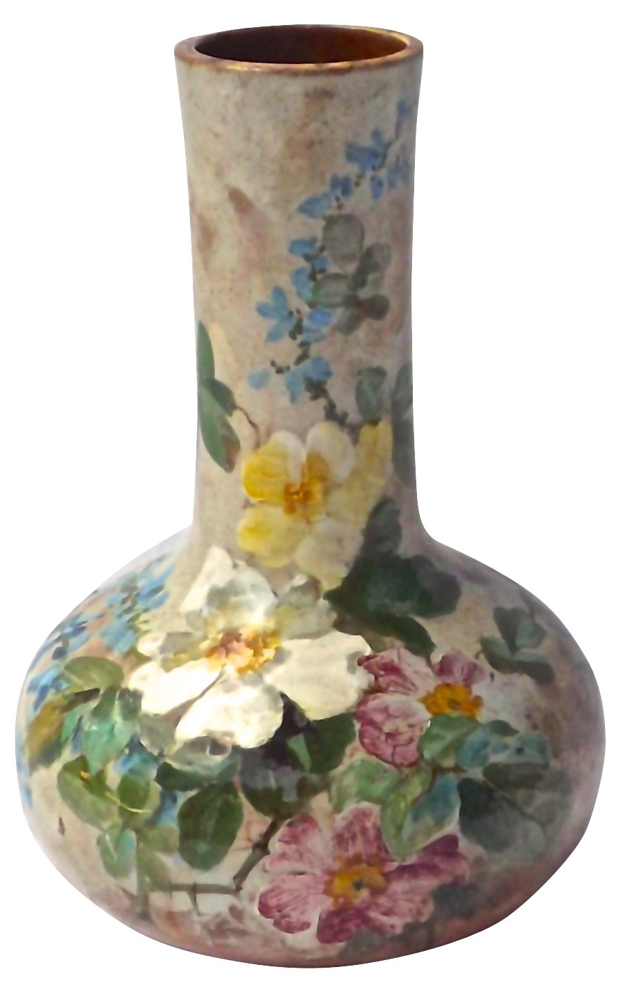 Hand-Painted Majolica Floral Vase~P77073667