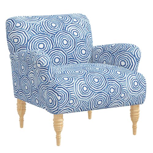 Nicolette Umbrella Swirl Club Chair, Navy~P77641319