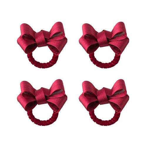 S/4 Tuxedo Napkin Rings, Ruby