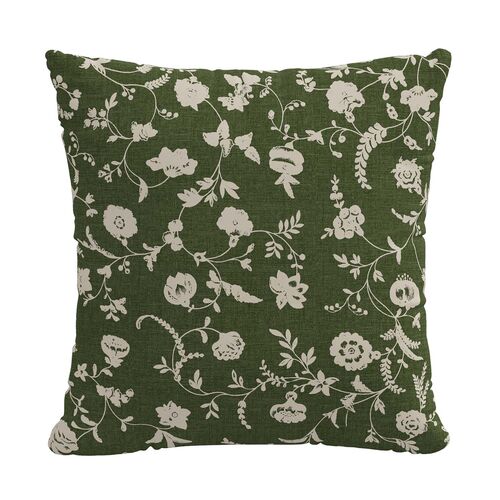 Leyla Floral Pillow, Olive