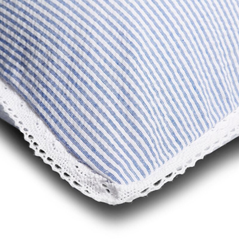 Linen Salvage Et Cie Seersucker Sham, Blue One Kings Lane