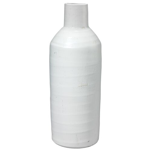 17" Dimple Vase, White~P46866707