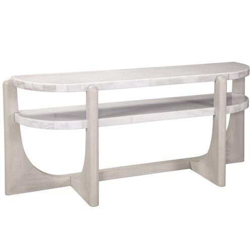 Holden Console Table, Driftwood/White Marble