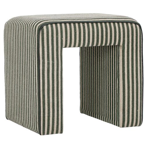 Vespara Striped Cotton Jute Square Ottoman Vespara Striped Cotton Jute Square Ottoman