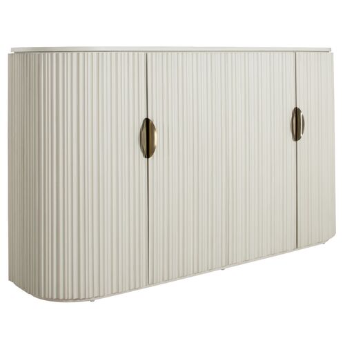 Isadora 4-Door Fluted Sideboard, Sesame White